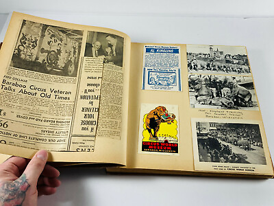 #ad Vintage Carnival Circus Scrapbook #9 Adams Sells Ringling Gollmar Bros 50s 60s $349.99