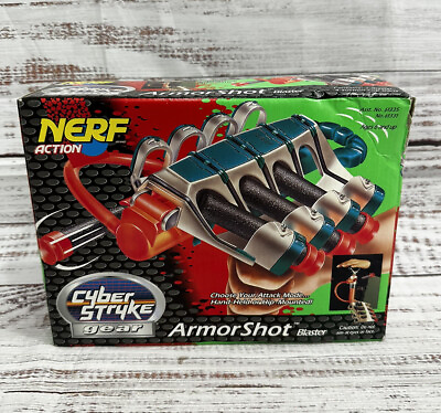 #ad RARE Vintage 90s Nerf Cyber Strike Armor Shot Blaster New In Opened Box $124.99