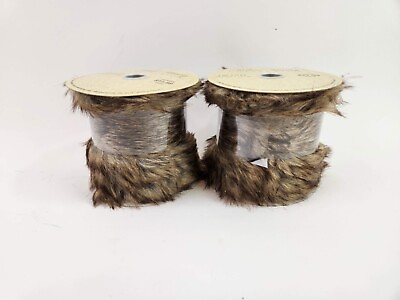 #ad 2 Brown Faux Fur Fabric Ribbon Strip Trim 4quot; Wide 60quot; Long Cosplay Costume Bear $14.99