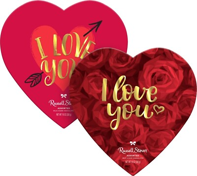 #ad Russell Stover Assorted Chocolates I Love You Heart Box Designs 10 Ounce $22.95