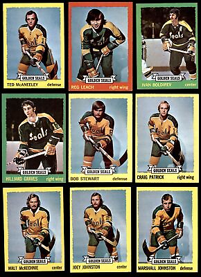 #ad 1973 74 Topps California Golden Seals Near Team Set 6 EX MT $55.00