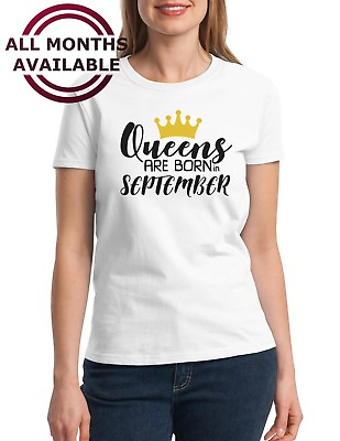 #ad QUEENS Are Born in February #4 Shirt Birthday Gift T Shirt Mothers Day Bday Girl $14.49