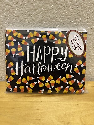 #ad Halloween Cards Set of 8 with Envelopes Brand Item and Factory Sealed $8.00