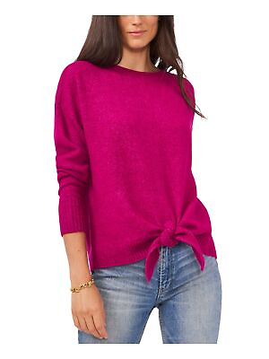 #ad VINCE CAMUTO Womens Pink Tie Front Cuffed Drop Shoulders Sweater Juniors XS $7.99