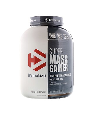 #ad Dymatize Super Mass Gainer Protein Powder 1280 Calories 52g Protein 6lb Exp 5 24 $45.99
