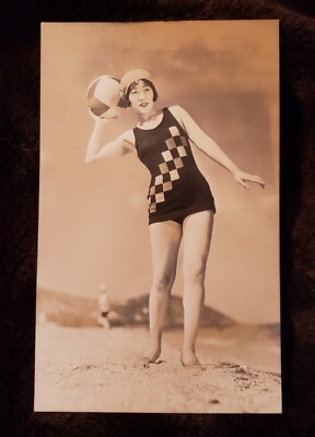 #ad RPPC Pretty Japanese Girl On The Beach With Beachball. Fashion In Swimsuits. $50.00