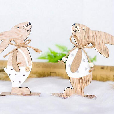 #ad 1Pcs Easter Wooden Egg Bunny Family Table DecorHappy Easter Bunny Family Decor $9.69