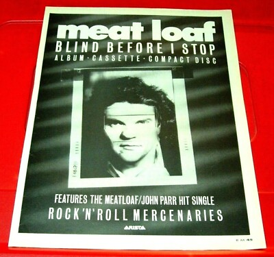 #ad Meat Loaf Blind Before I Stop Vintage ORIG 1986 Press Magazine ADVERT 12quot;x 9quot; GBP 2.49