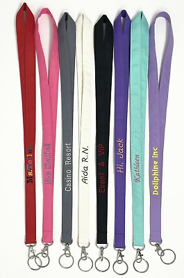#ad Personalized Custom Solid Poly Fabric Necklace Lanyard with keychain $7.00