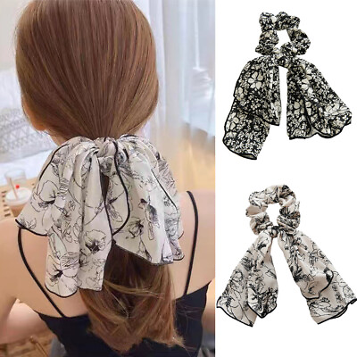 #ad Knotted Bandana Rope Hair Hair Bow Printed Scarf Soft Accessories Hair Floral $2.40