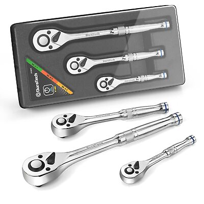 #ad 3 Piece Ratchet Set 1 4quot; 3 8quot; 1 2quot; 72 Tooth with Quick Release Reversible... $42.86