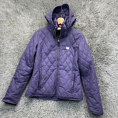 #ad Obermeyer Women Jacket Size 8 Ski Snowboard Thermore Hooded Quilted Purple $41.13