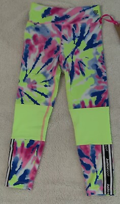#ad NWT Justice Ankle Tie Dye Color Block Leggings Logo Tech Pocket Size S 7 8 $8.48