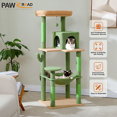 #ad PAWZ Road Cat Tree Tower Scratching Posts Cat Condo Trees for Large Cats Bed Toy $59.99
