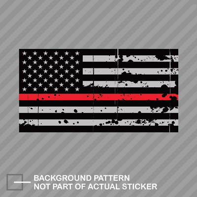#ad Tattered Thin Red Line Subdued American Flag Sticker Decal Vinyl Firefighter EMT $21.96