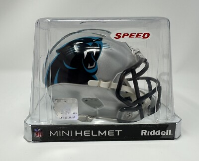 #ad Carolina Panthers Riddell Mini Football Speed Helmet NFL Silver Black 2013 $24.95