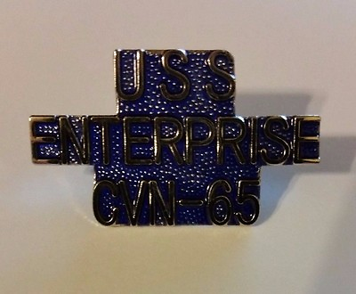 #ad US Navy USS ENTERPRISE CV 65 Script Pin $6.84