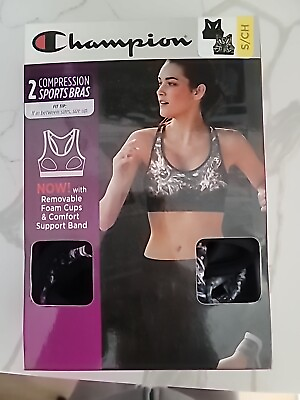 #ad Women#x27;s Champion Compression Sports Bras Pack of 2 Size Small $14.99