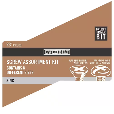 #ad 231 Piece per Pack Screw Assortment Kit $16.99