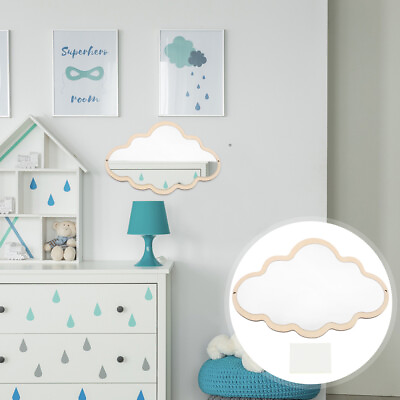#ad Nordic Cloud Wooden Kids Mirror Wall Sticker for Nursery Decor NA $17.65