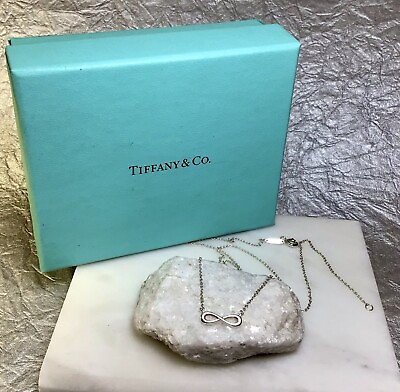 #ad TIFFANY amp; CO. 925 STERLING SILVER INFINITY PENDANT NECKLACE FINE JEWELRY $98.58