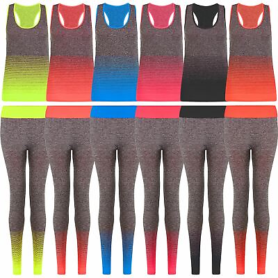 #ad Ladies Tank Vest Full Length Leggings Set Women Fitness Yoga Sports Outfit S XXL GBP 9.98