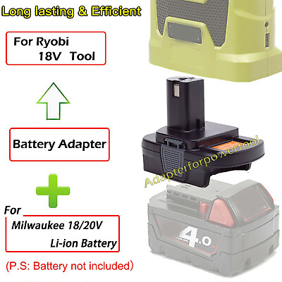 #ad Battery Adapter for Milwaukee 18V M*18 Battery to For Ryobi 18v Tool w USB US $12.99
