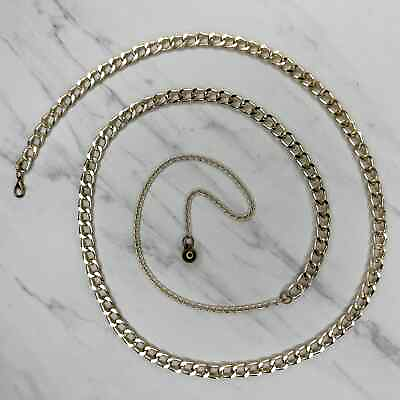 #ad Simple Basic Gold Tone Metal Chain Link Belt Plus OS One Size $15.29