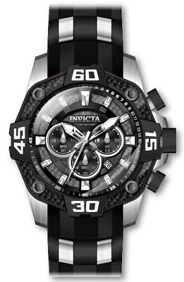 #ad Invicta Men#x27;s 44704 Pro Diver Chronograph Carbon Fiber Dial amp; Bezel 100M Watch $80.70