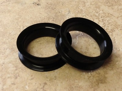 #ad PAIR Black Soft Silicone Large Gauge Tunnels Plugs Earlets 28mm 51mm p1015 $9.99