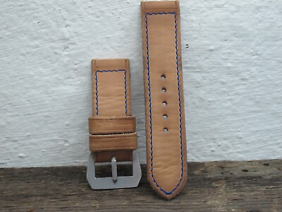 #ad Handmade quot;N3bluequot; natural leather watch strap VDB Panerai GPF 282726 2422mm $90.00