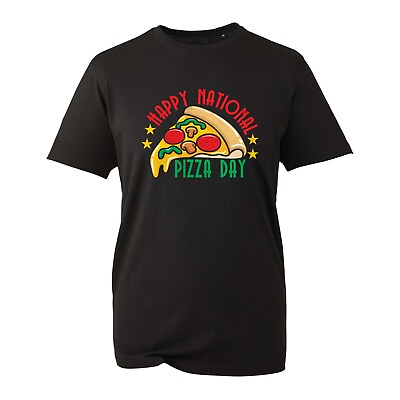 #ad Happy National Pizza Day T Shirt Funny Fast Food Lover Foodie Novelty Unisex Top GBP 8.99