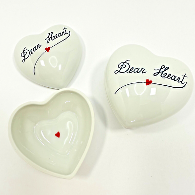 #ad Limoges Chamart Trinket Boxes France Two Dear Heart Valentine White $48.00