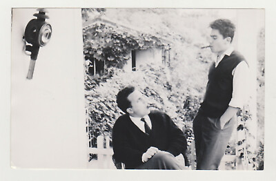 #ad Two Affectionate Handsome Attractive Man Love Look Snapshot Gay Int Old Photo $34.99
