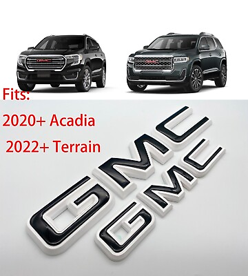 #ad OVERLAY Front Rear Black White GMC Overlay Emblem Fit 2020 Acadia 2022 Terrain $78.88