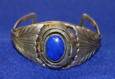 #ad Vtg. Silver and Lapis Stone Navaho Jewelry Kee Cuff Bracelet **Free Shipping US $225.00