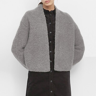#ad MARC O#x27;POLO Boucle Knit Cardigan Open Front Jacket Soft Wool Alpaca Grey S XS GBP 99.00
