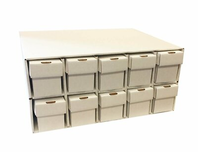 #ad New amp; Improved Card Penthouse House Storage with 10 Vertical 802 White Boxes $46.64