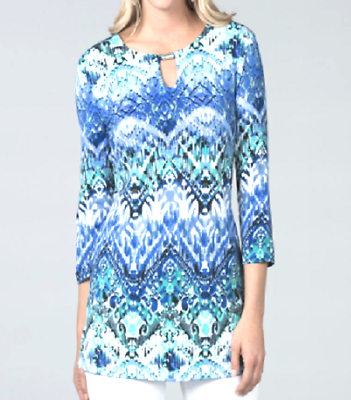 #ad Women#x27;s Beautiful Batik Top Knit Tops in Blue Small $9.99
