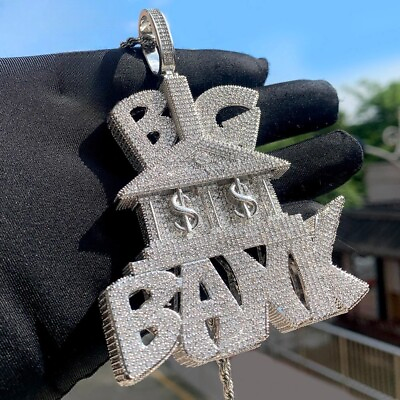 #ad 5AAA CZ Hop Hip Ice Out Big Bank Dollar Pendant Necklace 24k Real Gold Plated $104.49