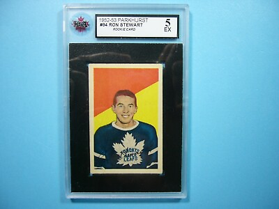 #ad 1952 53 PARKHURST NHL HOCKEY CARD #94 RON STEWART ROOKIE RC KSA 5 EX PARKIE GL $104.99