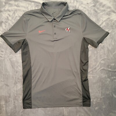 #ad Georgia Bulldogs Nike Polo Shirt Mens Medium Gray Dri Fit $23.99