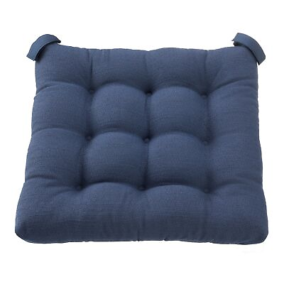 #ad Textured Chair Seat Pad Chair Cushion Navy Color 4 Piece Set 15.5quot; L x16quot; W $19.43