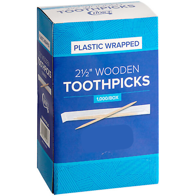 #ad Toothpicks Wooden 1000 Comes in Dispenser Box Indv. Wrapped All Natural Wood $7.50