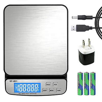 #ad 110 LB x 1g Digital Scale Postal Shipping Scale AC Adapter Battery SF 801 $23.35