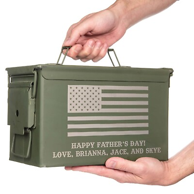 #ad #ad Personalized Engraved Genuine US Military Surplus .50 cal Ammo Can $45.95