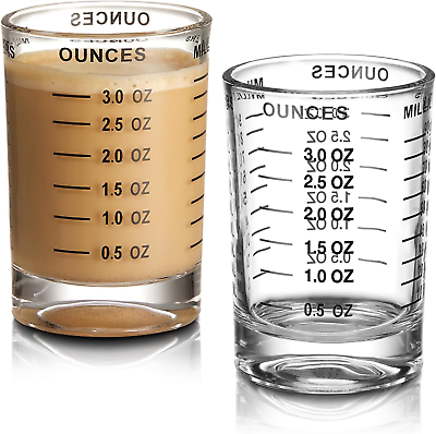 #ad 2 Pack Shot Glass Measuring Cup 3 Ounce Heavy Base Jigger Espresso Shot Glass $9.53