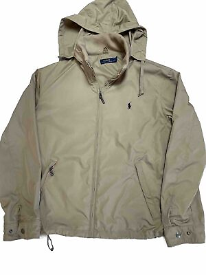 #ad Polo Ralph Lauren Packable Hood Windbreaker Jacket Sz Large Full Zip $42.00