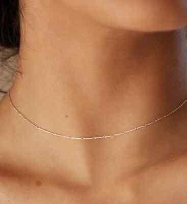 #ad Monica Vinader silver fine twist choker necklace 15 17 inch RRP £48 GBP 35.00
