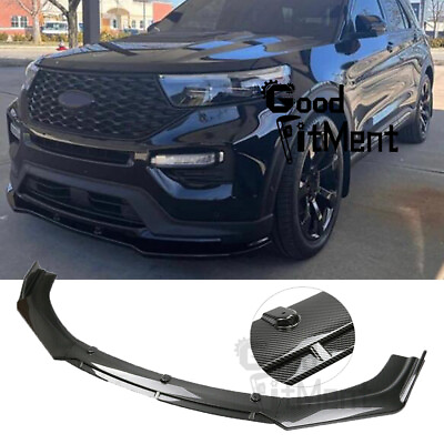 #ad For Ford Explorer ST Carbon Fiber Look 4x Front Bumper Lip Spoiler Splitter Kit $89.14